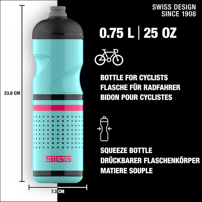 SIGG - Fahrrad Trinkflasche - Pulsar - Quetschbar - Spülmaschinenfest - Federleicht - Auslaufsicher - BPA-frei - 0,75L