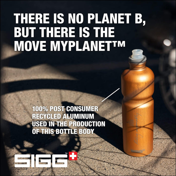 SIGG - Alu Trinkflasche Sport - Wasserflasche - Move MyPlanet - KlimaPartner zertifiziert - Federleicht - BPA-frei - Made in Switzerland - 0,75L