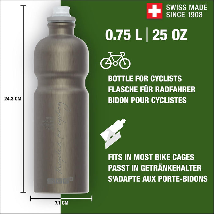 SIGG - Alu Trinkflasche Sport - Wasserflasche - Move MyPlanet - KlimaPartner zertifiziert - Federleicht - BPA-frei - Made in Switzerland - 0,75L