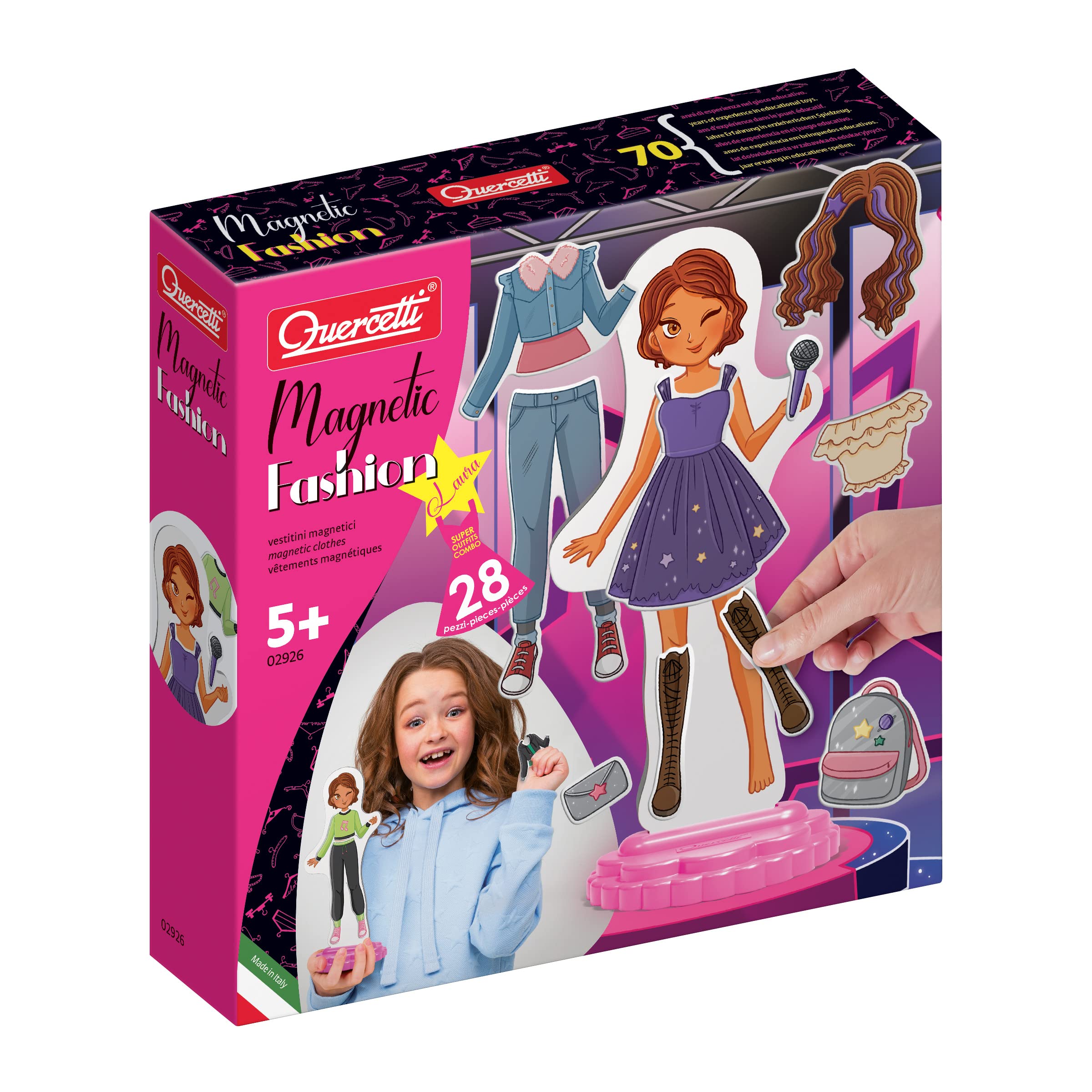 Quercetti Quercetti-2926 Magnetic Laura Fashion Game, Multicoloured, S