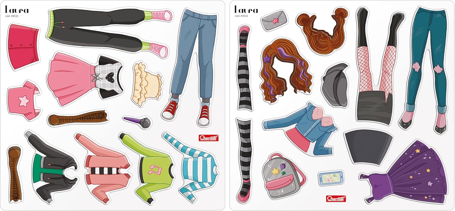 Quercetti Quercetti-2926 Magnetic Laura Fashion Game, Multicoloured, S