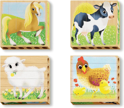 Quercetti - Four Puzzle Play Organic, Farm Animals, 80712 Animals Farm New