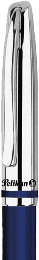 Pelikan - Jazz - Ball Pen - Metal and Night Blue - With Elastic Clip and Rotating Mechanism