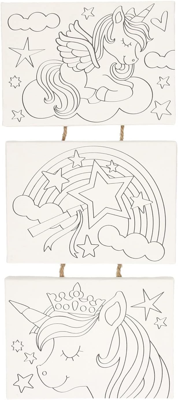 divers - Canvas Schilderset Eenhoorn set van 3 stuks.