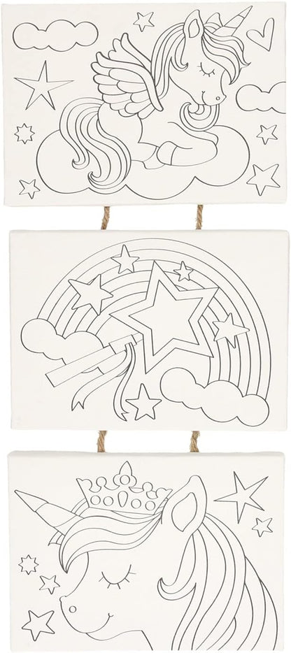 divers - Canvas Schilderset Eenhoorn set van 3 stuks.