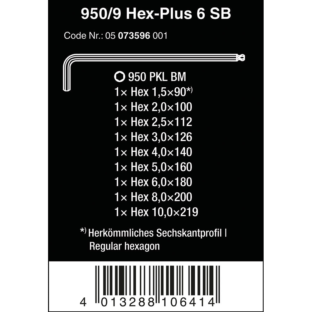 Wera WER073596 Hexagon Key Sets