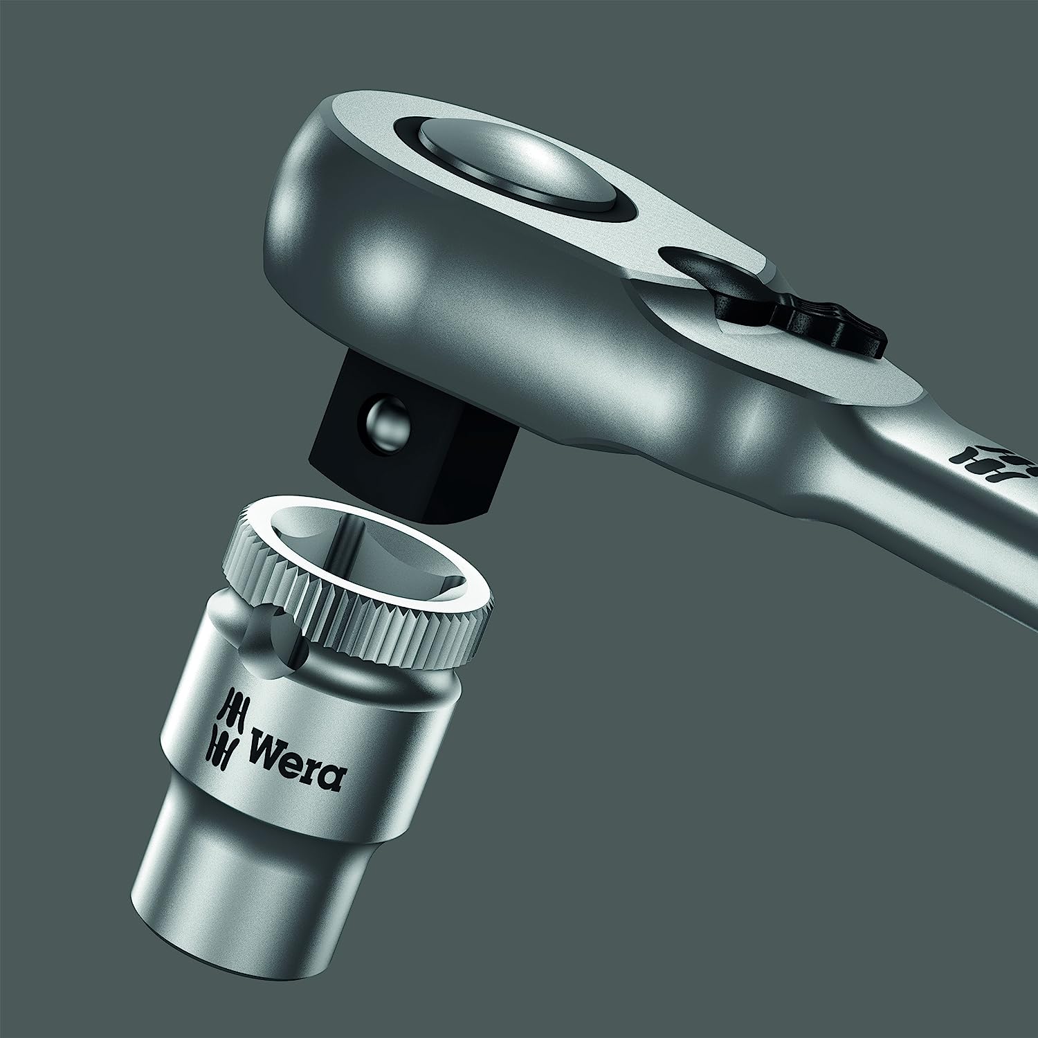 Wera 05004004001 8004 A Zyklop Metal-Knarre mit Umschalthebel mit 1/4Zoll-Antrieb, 1/4 Zoll x 141.0 mm