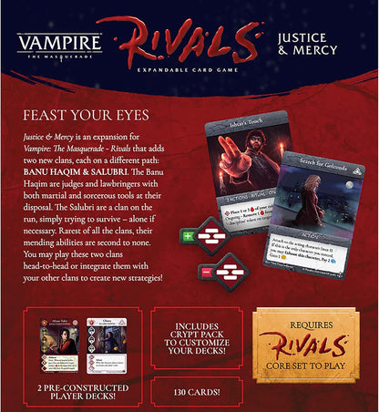 Renegade Game Studios | Vampire: The Masquerade Rivals - Justice & Mercy | Card Game | Ages 14+ | 2-4 Players | 30-70 Minutes Playing Time