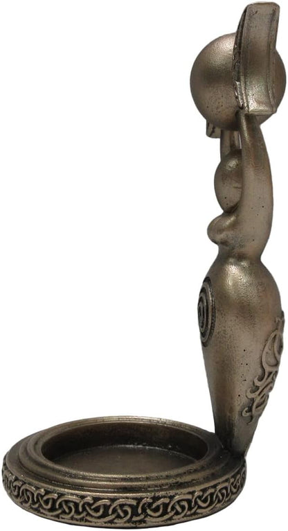 Exclusive Bronze Spiral Goddess Tea Light Holder 12Cm