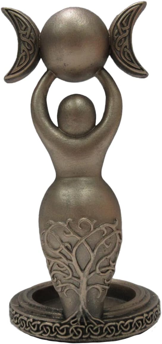 Exclusive Bronze Spiral Goddess Tea Light Holder 12Cm