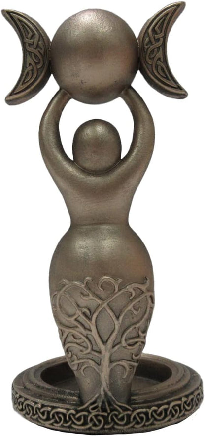 Exclusive Bronze Spiral Goddess Tea Light Holder 12Cm