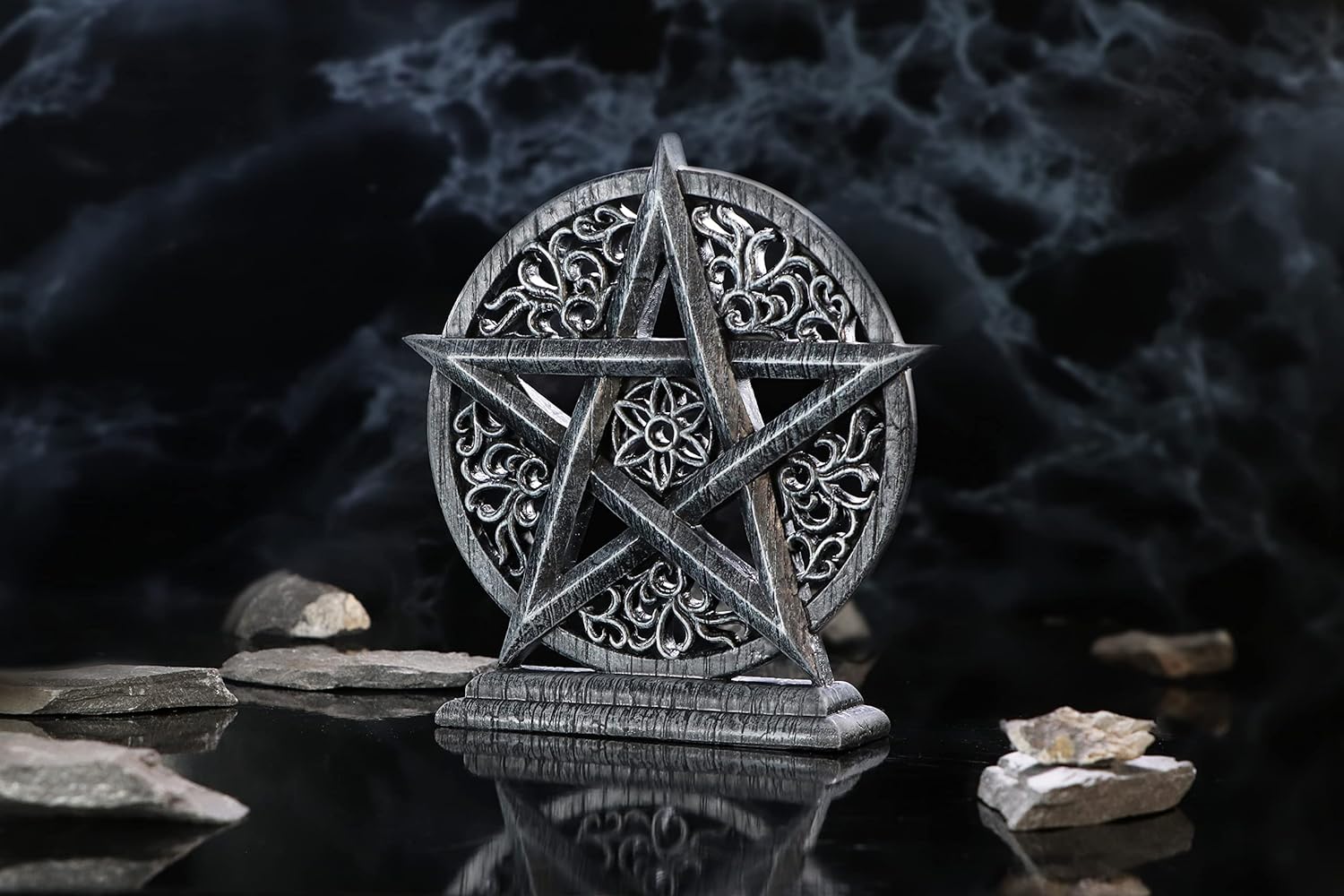 Nemesis Now Twilight Pentagram Ornament, Silver, 15.5cm, Resin