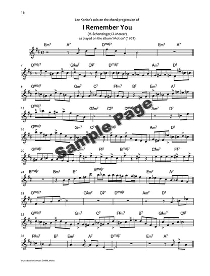 Lee Konitz - Solo Transcriptions for Alto Saxophone - Alto Saxophone Sheet Music - Advance Music (ADV 7161): Solo Transcriptions for Alto Saxophone. alto saxophone. Recueil de pièces instrumentales.