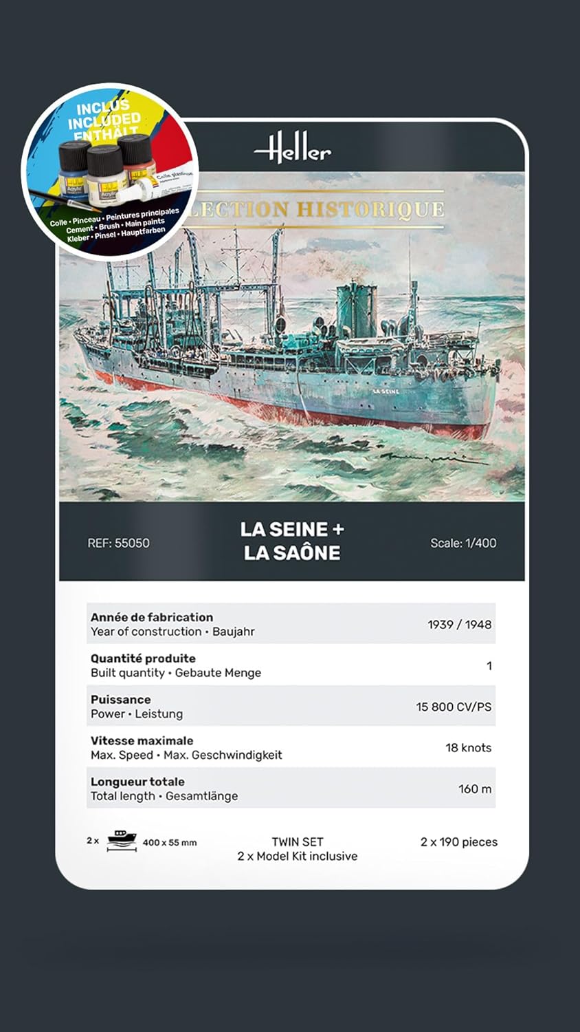 Heller - 1/400 Starter Kit La Seine + La Saone Twinsethel55050