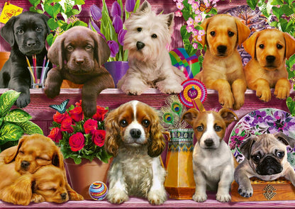 Schmidt Spiele 58973 Hunde im Regal, 500 Teile Puzzle, bunt