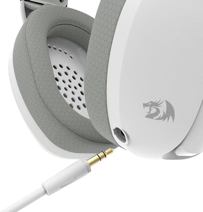 REDRAGON IRE White/Grey H848G Wireless Bluetooth Headphones with USB Dongle, Ultralight 180g, Detachable Mic, PC, Console, Mobile