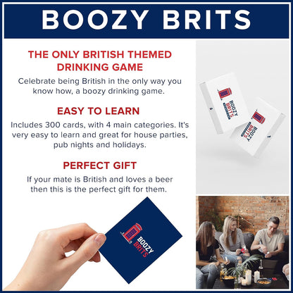 BOOZY BRITS- Cultura británica, Color Blanco, Azul, Rojo, Small (Wingo 6968