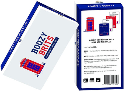 BOOZY BRITS- Cultura británica, Color Blanco, Azul, Rojo, Small (Wingo 6968