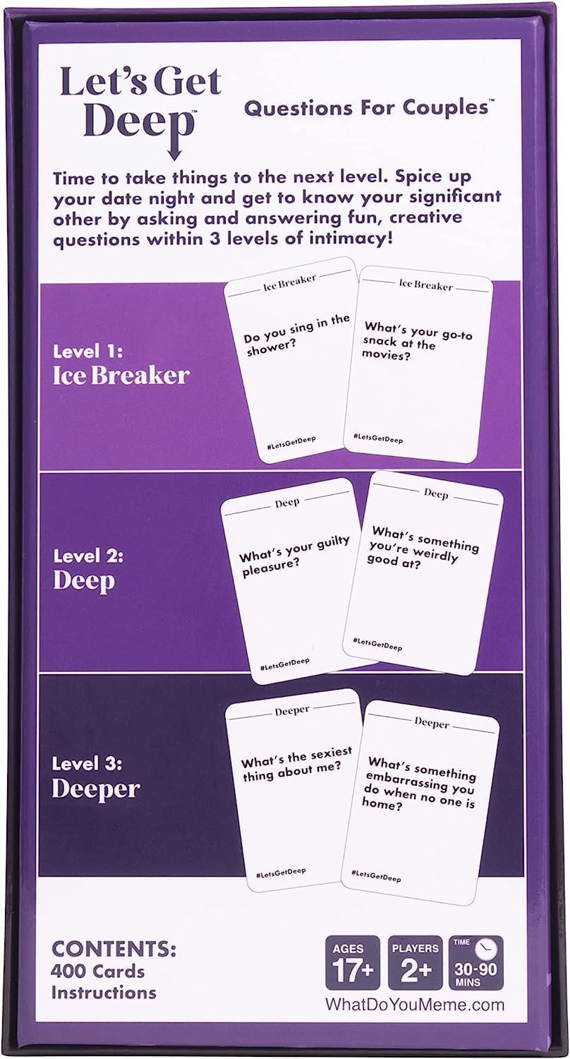 WHAT DO YOU MEME? Let's Get Deep (UK Version), Questions for Couples From Age 17+ For 2+ Players UK Edition