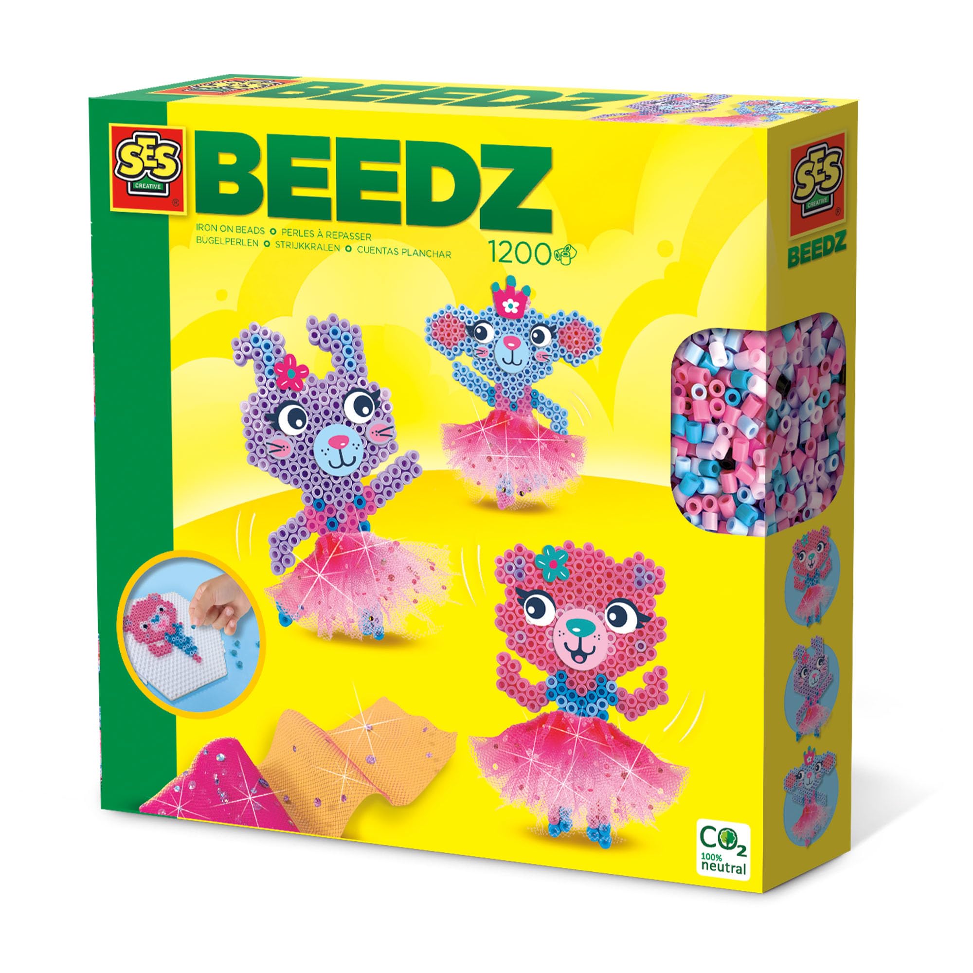SES Creative 06077 Iron on Beads-Ballerina Animals, Multiple