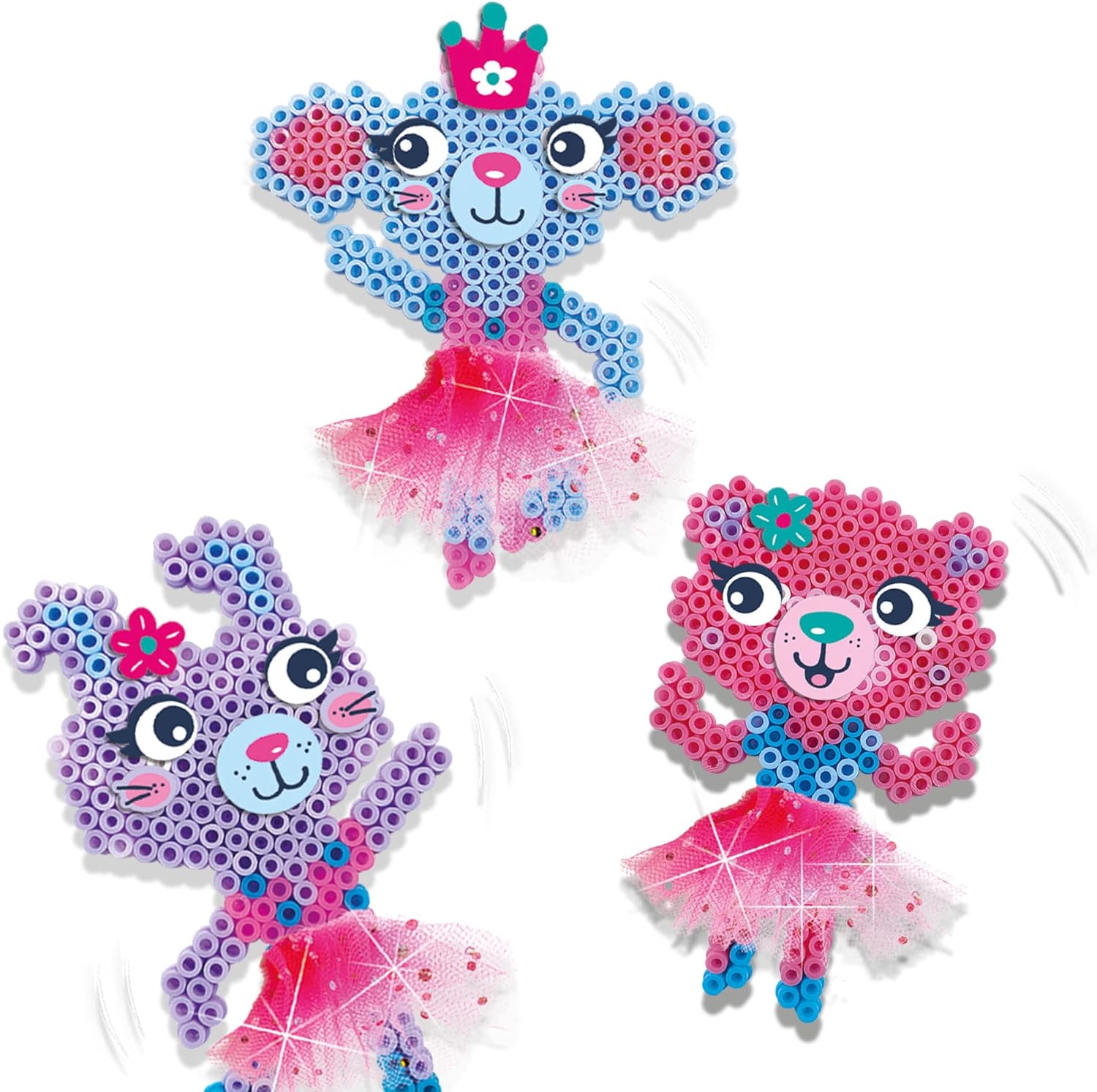 SES Creative 06077 Iron on Beads-Ballerina Animals, Multiple