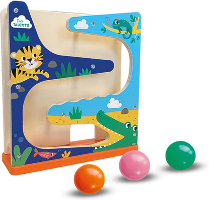 SES Creative 13144 Wooden Ball Track Crocodile, Multi, One Size