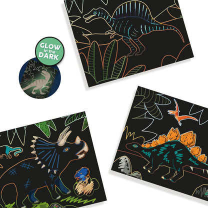 SES Creative 14285 - Glow in The Dark Scratch - Dinosaurs