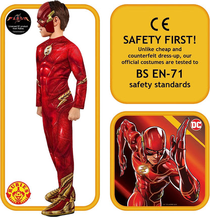 Rubie's Boys DC Comics Flash The Movie Costume Jumpsuit and Mask, Kids Fancy Dress