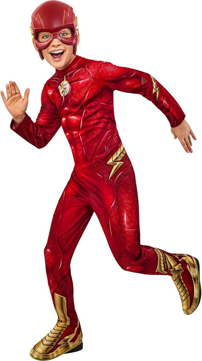 Rubie's Boys DC Comics Flash The Movie Costume Jumpsuit and Mask, Kids Fancy Dress