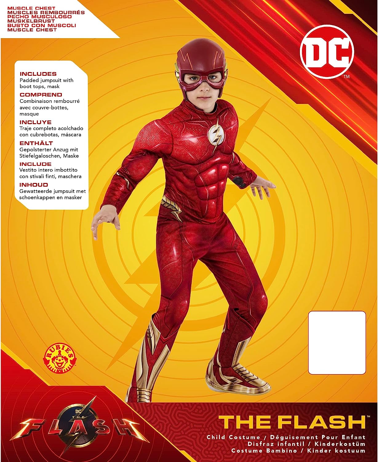 Rubie's Boys DC Comics Flash The Movie Deluxe Costume Jumpsuit and Mask