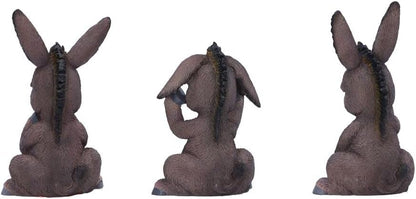 Nemesis Now Three Wise Donkeys - Trío de Figuras de Burro (11 cm), Resina, Gris, mercancía Animal, fundida en la Mejor Resina, Pintada a Mano