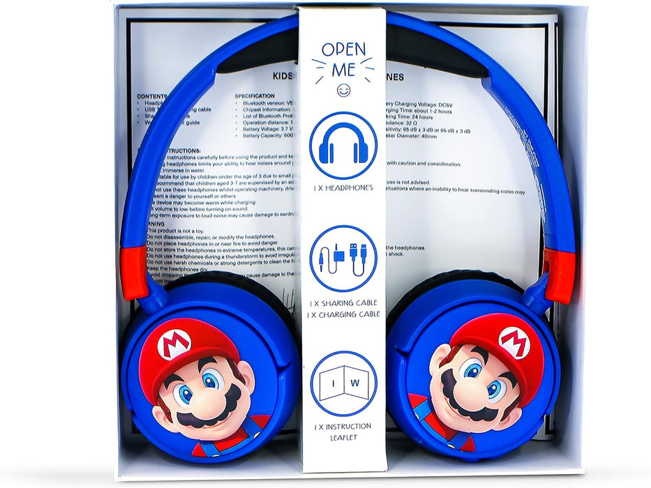 OTL Technologies SM1001 Super Mario Wireless Kids Headphones - Blue