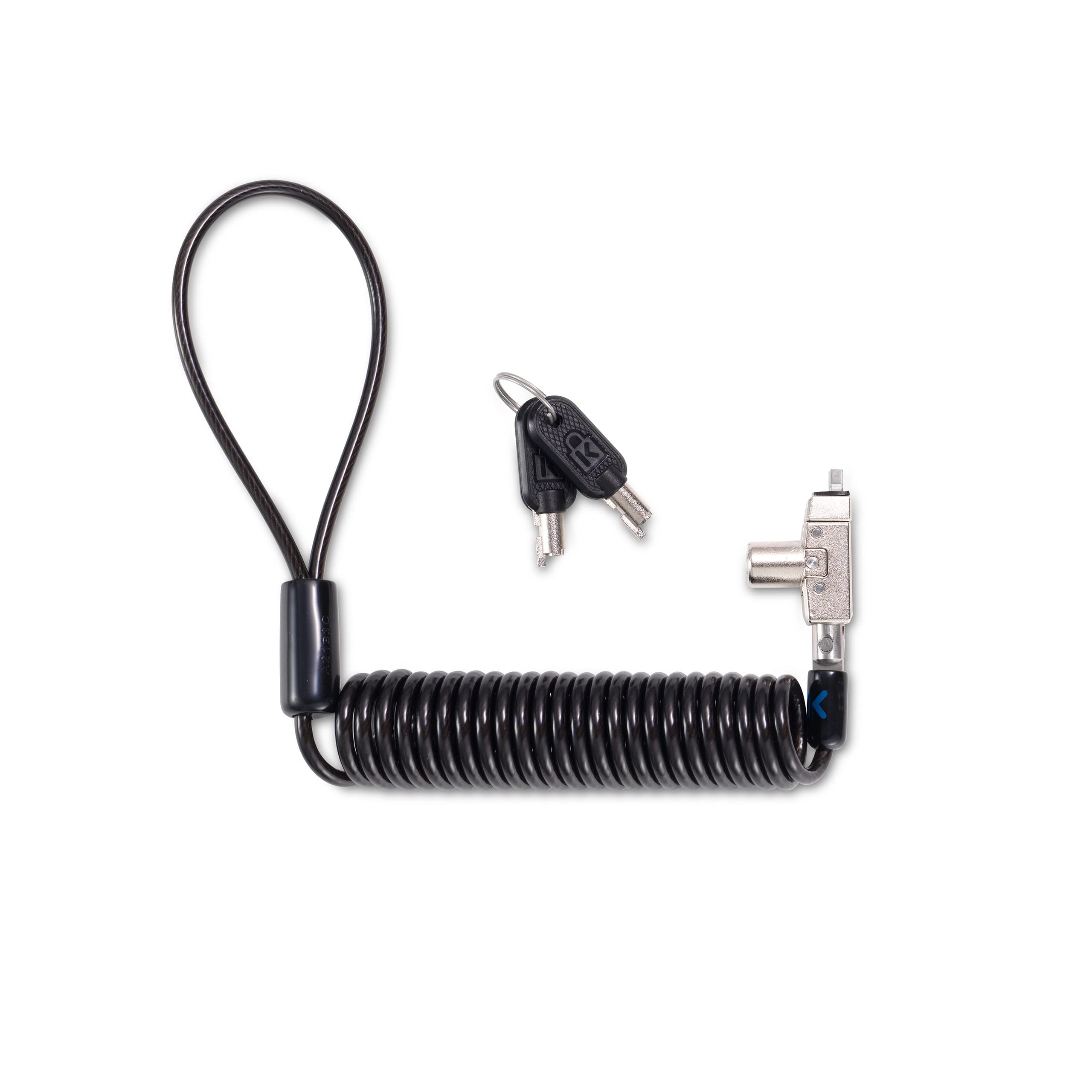 Kensington Slim N17 2.0 Portable Keyed Laptop Lock for Wedge-Shaped Slots, Self Coiling Retractable Lockable Device Tether for Dell Computers, Flat Slim Travel Line, 1.8m Carbon Steel Cable (K60511WW