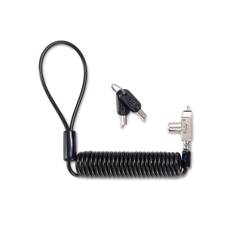 Kensington Slim N17 2.0 Portable Keyed Laptop Lock for Wedge-Shaped Slots, Self Coiling Retractable Lockable Device Tether for Dell Computers, Flat Slim Travel Line, 1.8m Carbon Steel Cable (K60511WW