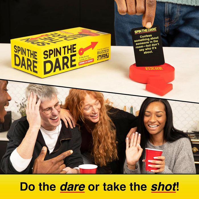 WHAT DO YOU MEME? Spin The Dare - From the Creators of Viral Drinking Game Buzzed, The Adult Themed Summer Party Twist on Truth Or Dare for Backyard BBQ Games