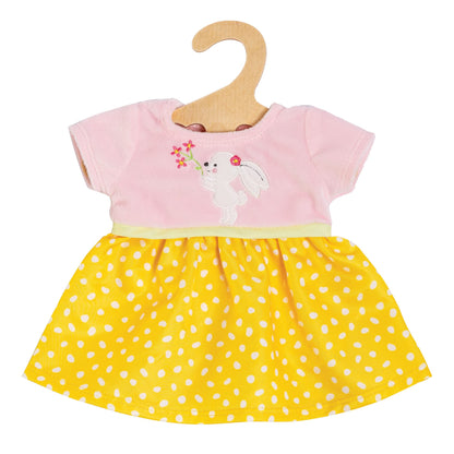 Heless 1360 Doll Clothes in Bunny Lou Design, Dress with Rabbit Appliqué for Dolls and Cuddly Toys Size 28-35 cm
