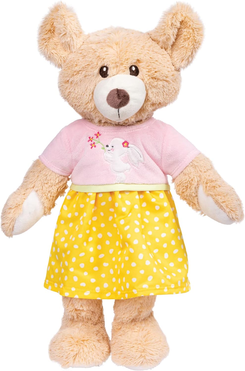 Heless 1360 Doll Clothes in Bunny Lou Design, Dress with Rabbit Appliqué for Dolls and Cuddly Toys Size 28-35 cm