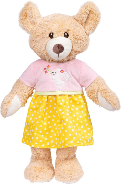 Heless 1360 Doll Clothes in Bunny Lou Design, Dress with Rabbit Appliqué for Dolls and Cuddly Toys Size 28-35 cm