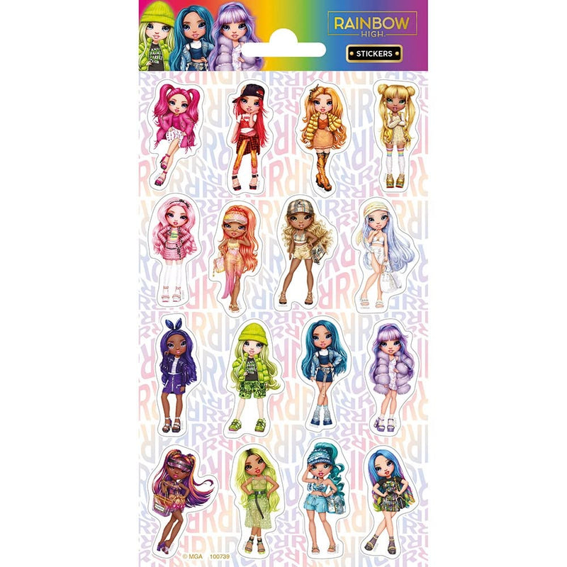 Rainbow High Pack of Glitter Stickers 10 x 20 cm