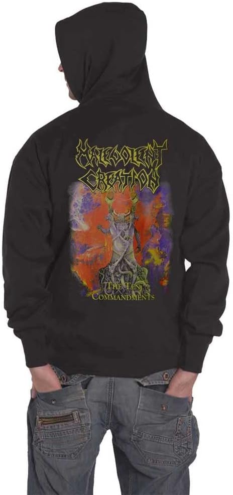 Malevolent Creation Hoodie The Ten Commandments Official Unisex Black Pullover S