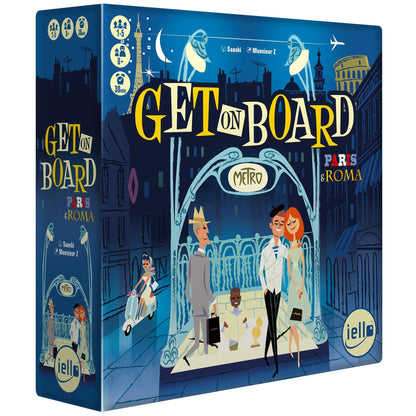 Iello | Get on Board: Paris and Rome | Board Game | Ages 8+ | 1-5 Players | 30 mins Minutes Playing Time