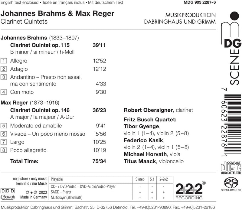 Johannes Brahms: Clarinet Quintet Op. 115/...