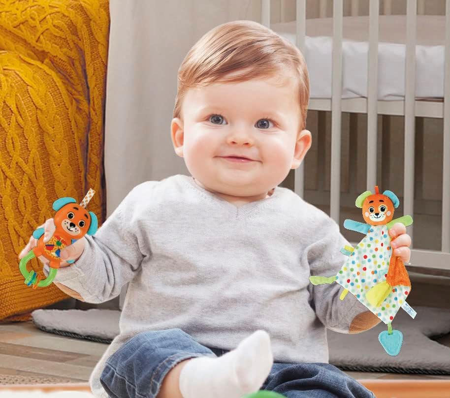Clementoni- Baby Gift Set: Puppy Doudou, Chewy Keys & Rattle, Sensory Play for Newborns & Infants (0+ Months) Baby Gift Set - Puppy