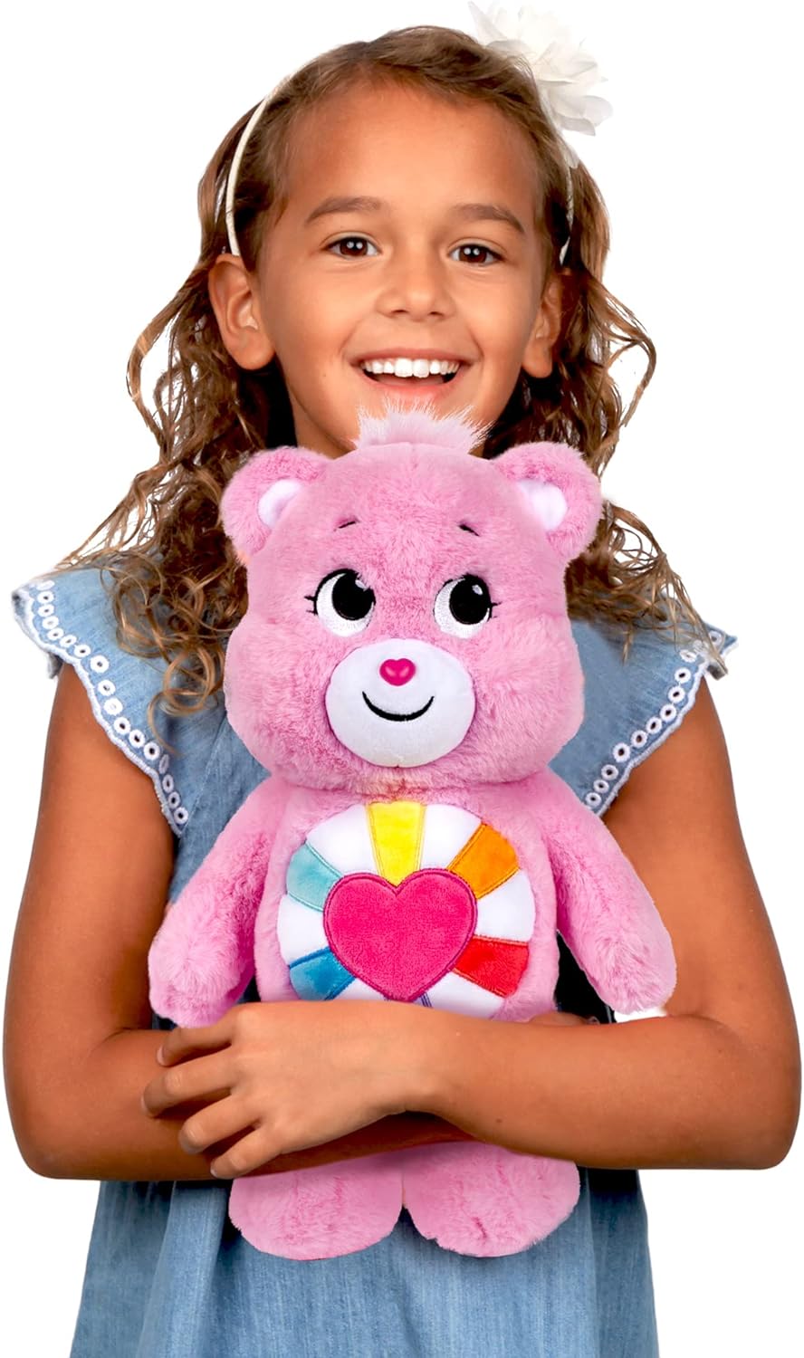 Care Bears | Hopeful Heart Bear 35cm Medium Plush | Collectable Cute Plush Toy, Cuddly Toys for Children, Soft Toys for Girls Boys, Cute Teddies Suitable for Girls and Boys Ages 4+ | Basic Fun 22139