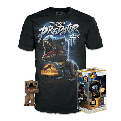 Funko Pocket POP! & Tee: Arcadia - Trex - Medium - Jurassic World - T-Shirt - Clothes With Collectable Vinyl Minifigure - Gift Idea - Toys and Short Sleeve Top for Adults Unisex Men and Women