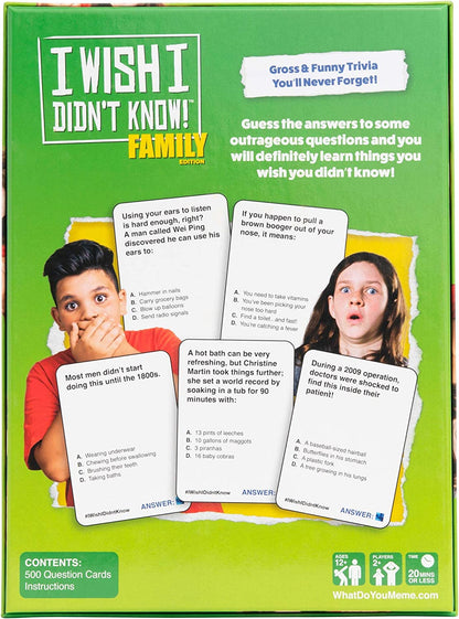 I Wish I Didn't Know! Family Edition - The Gross & Funny Trivia Game You'll Never Forget - by What Do You Meme? Family