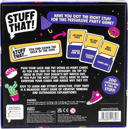 Stuff That! by Professor Puzzle Games - Family Friendly Card Game of Creative Thinking/Bluffing! - Card Game for All Ages.