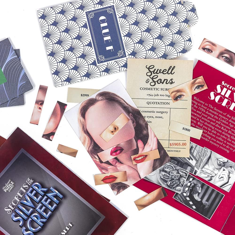 Professor PUZZLE | Secrets of the Silver Screen - Murder Mystery | Card Game | Ages 14+ | 8+ Players | 90+ Minutes Playing Time