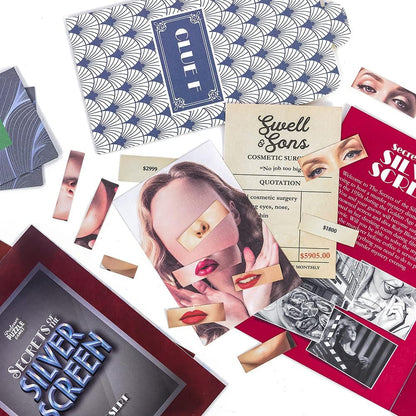 Professor PUZZLE | Secrets of the Silver Screen - Murder Mystery | Card Game | Ages 14+ | 8+ Players | 90+ Minutes Playing Time