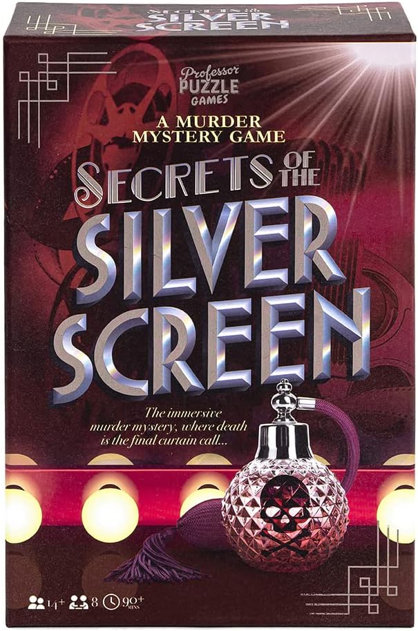 Professor PUZZLE | Secrets of the Silver Screen - Murder Mystery | Card Game | Ages 14+ | 8+ Players | 90+ Minutes Playing Time